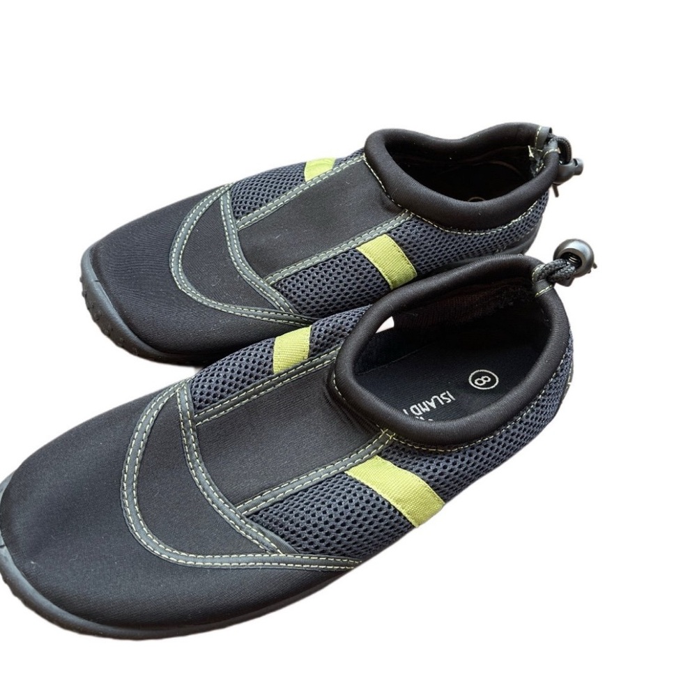 Black and Green Slip-On water rubber waterproof reef Shoes Hawaii women’s 8